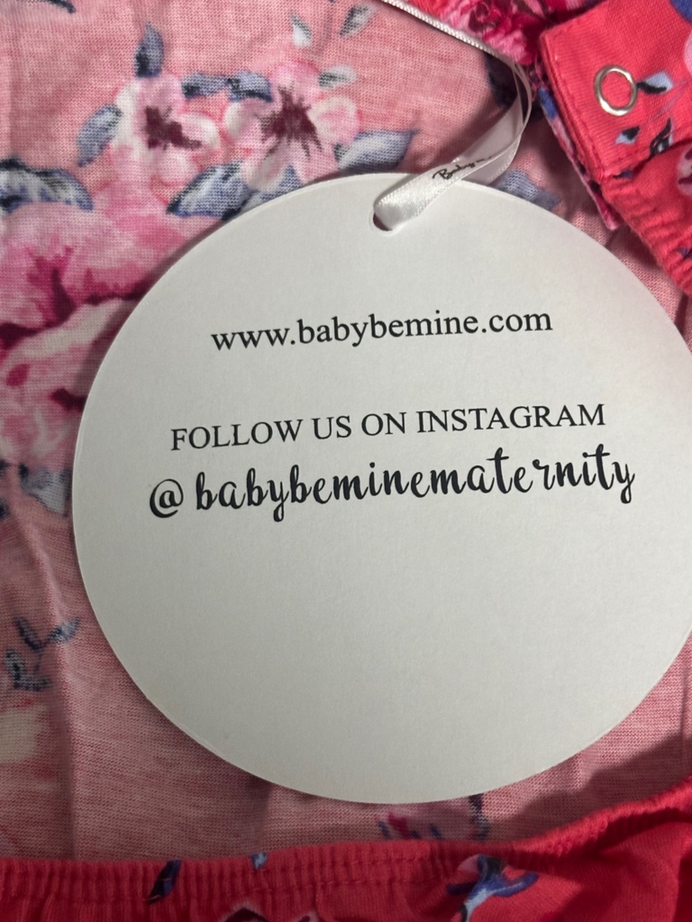 Baby Be Mine Maternity Sleeveless Floral Tie-Waist Midi Dress in Coral Pink - Picture 4 of 7